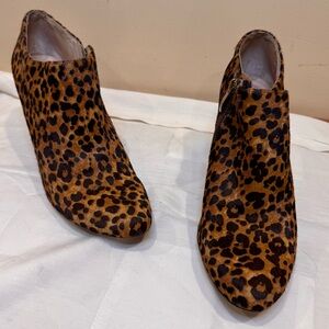 Vince Camuto Brown Leopard Ankle Booties